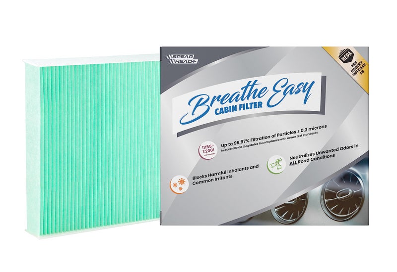 SPEARHEAD فلتر كابينة Spearhead HEPA Breathe Easy Cabin، ترشيح يصل إلى 99.97% لجزيئات 0.3 ميكرون مع عدم تقليل تدفق الهواء (BE-157H) - Image 1